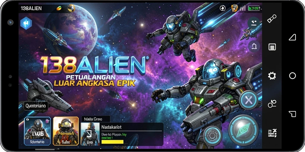 Tampilan gameplay <strong>138ALIEN</strong> yang menakjubkan di luar angkasa.