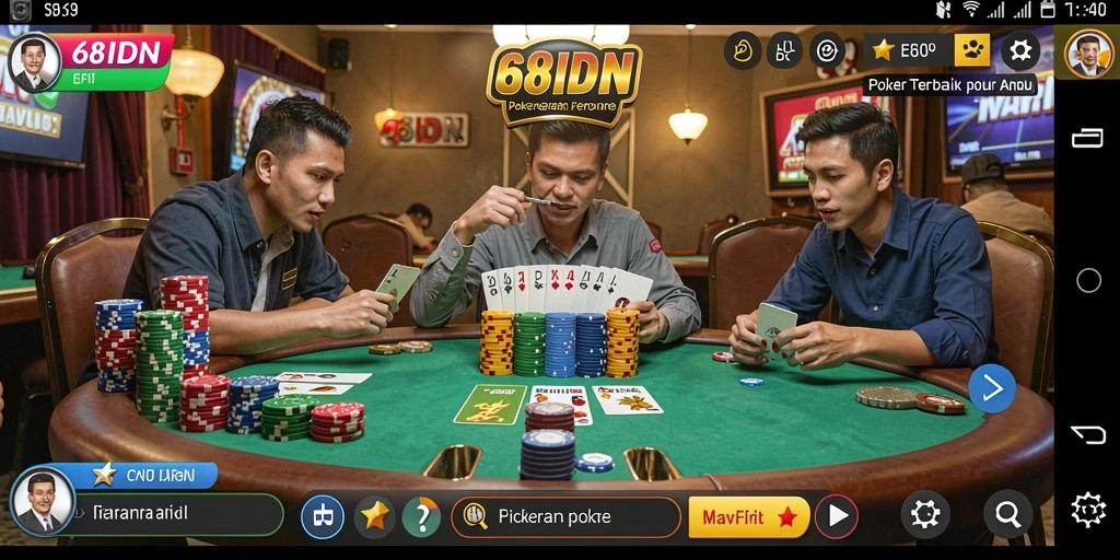 Tampilan gameplay Poker yang seru dan menarik di 68IDN.