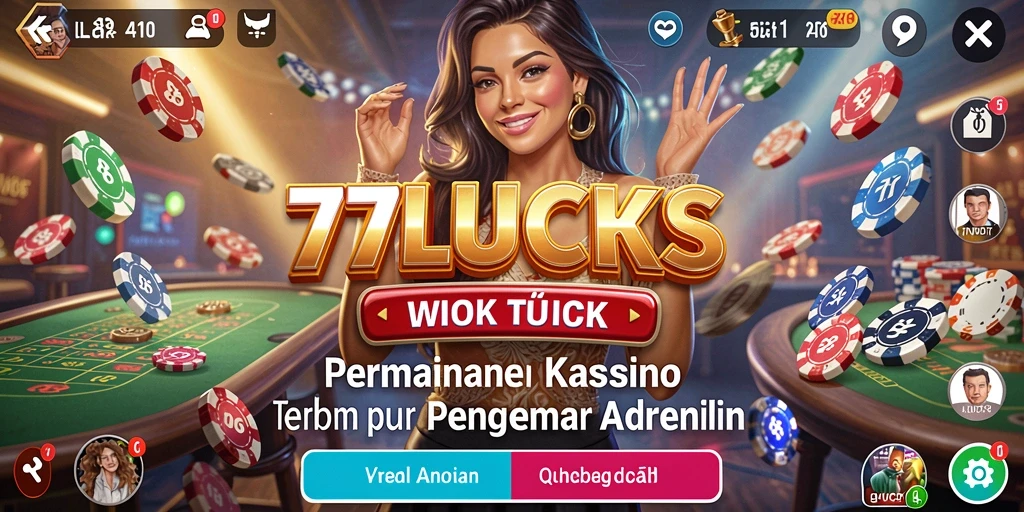 Screenshot gameplay 77LUCKS menampilkan momen seru permainan Kasino.