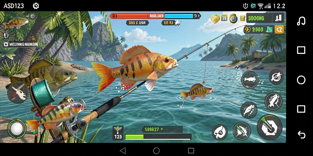 Tampilan gameplay seru dari game Fishing dengan pengalaman memancing yang mendalam.