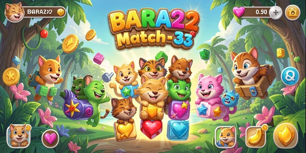 Tampilan gameplay seru di BARA22 dengan penuh warna dan tantangan.