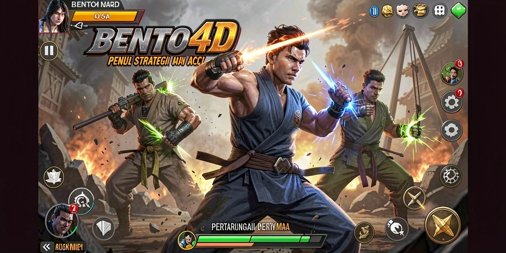 Tampilan aksi pertarungan epik di BENTO4D.