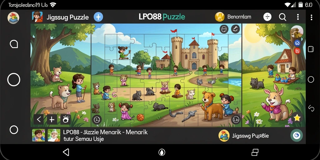 Tampilan gameplay LPO88 dengan potongan puzzle yang menantang.