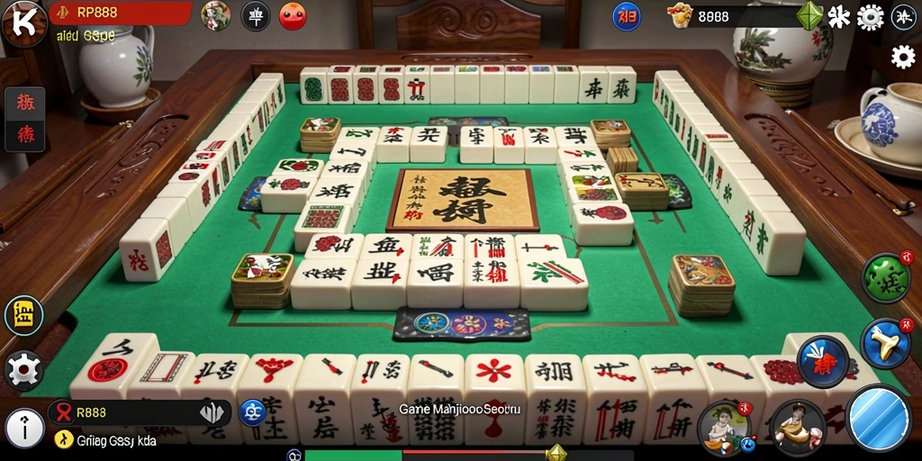 Gameplay menarik dari RP888 yang menampilkan teka-teki Mahjong.