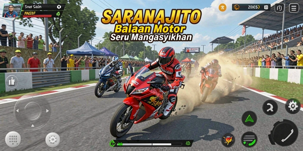 Tampilan menegangkan dari balapan motor di SARANAJITU.