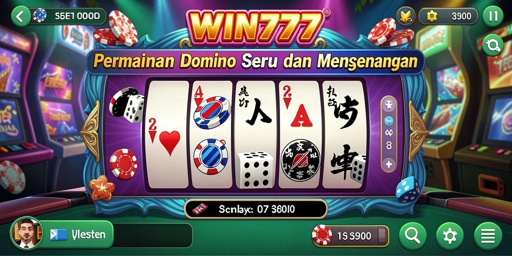 Tampilan gameplay WIN777 dengan keseruan bermain Domino.